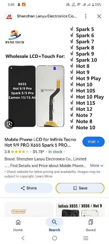 all model LCD display Oppo Vivo infnix techno Samsung 3