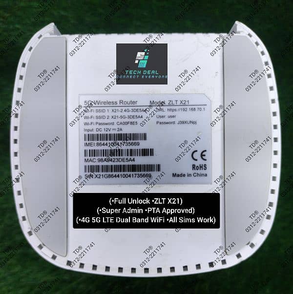 Full Unlock ZLT X21 PTA Approved 4G 5G LTE Dual Band WiFi All Sims 2