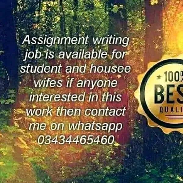 Assignment writing work is available 0