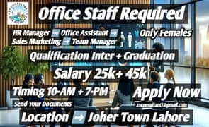 Office Staff Required Only Females