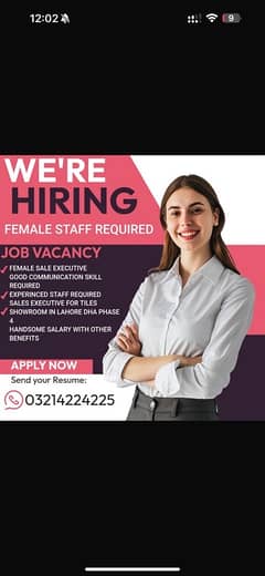 Require Female Sales and Marketting Staff