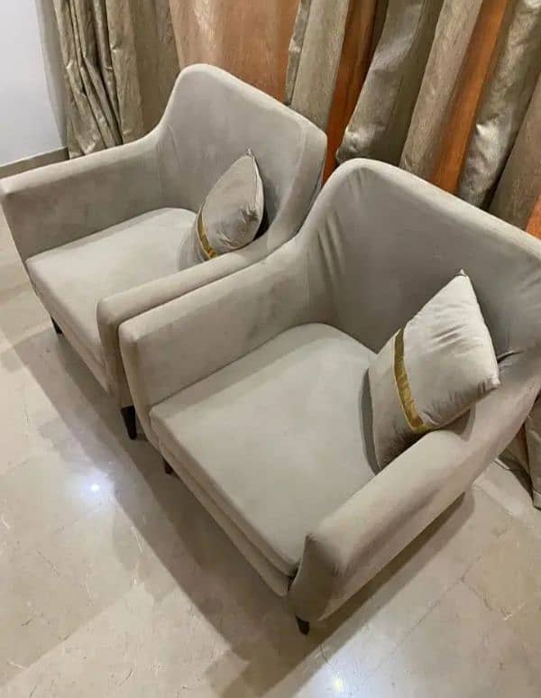 2 sofa type chairs with cushions 2