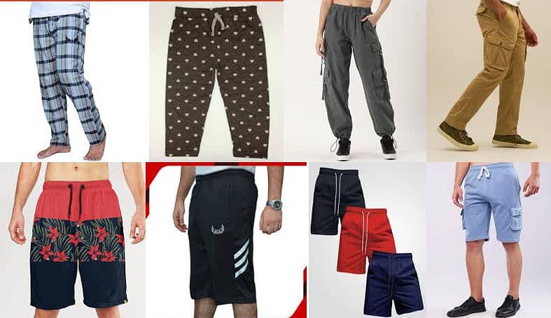 Different Shorts & trousers Fabric wash & wear with sizes colors 0