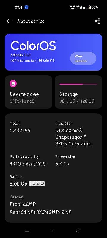 Reno 5 with super vooc charger 3