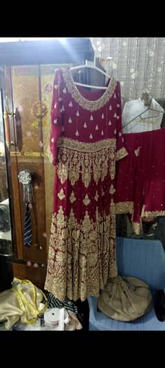 bridal dress with full heavy dabka work