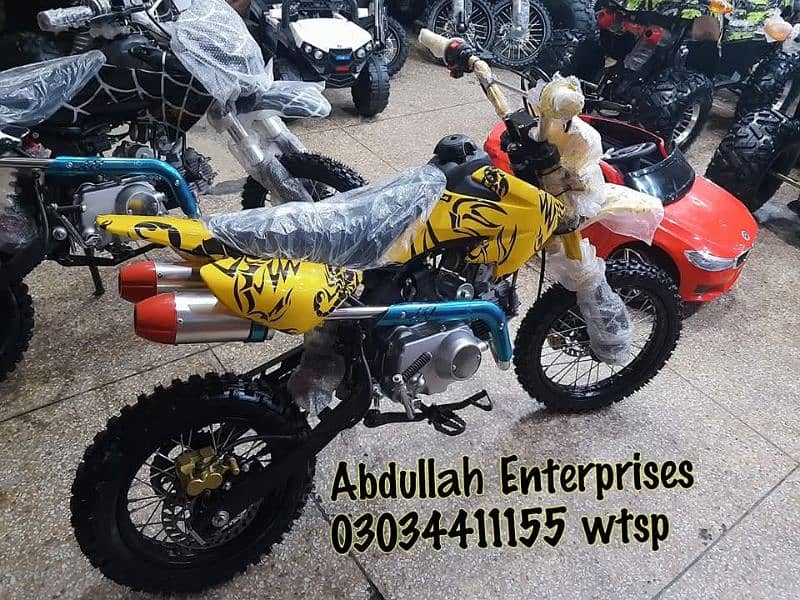 New 49cc dert bike Self + kick fuel engine delivery all Pakistan 0