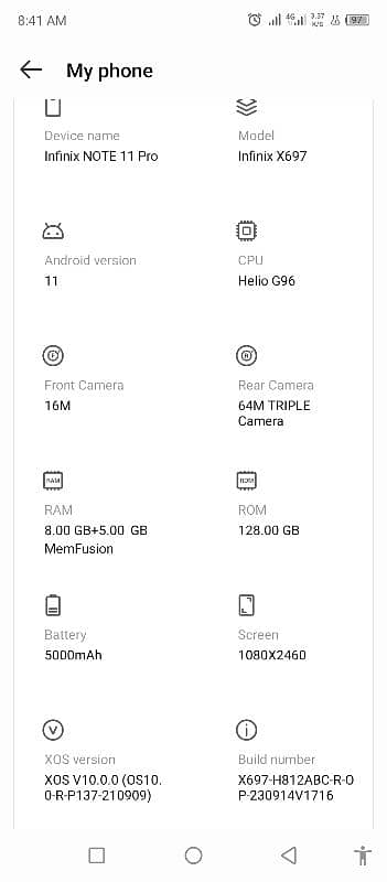 Infinix note 11 pro 8+5 128 for sale. 16