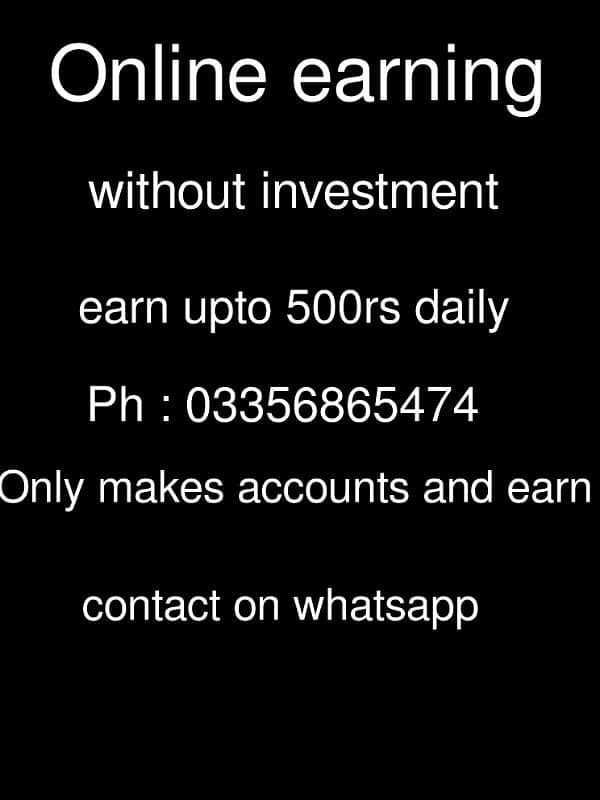 online job available create accounts and earn money without investment 0