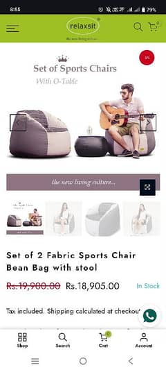 Bean Bags with ottoman table