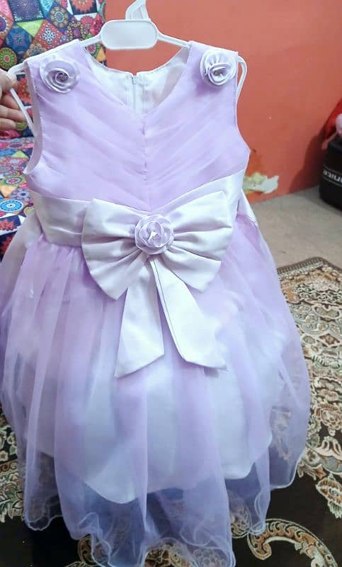 Bow style light purple frock 0