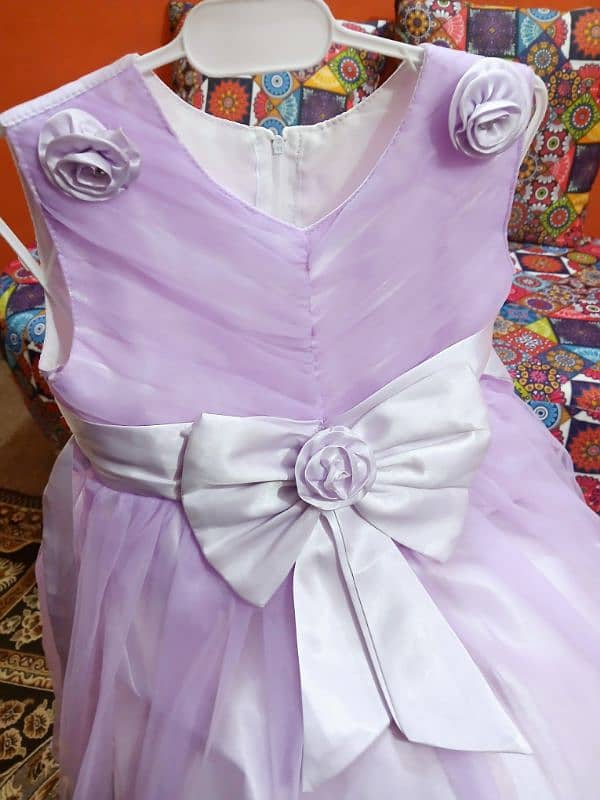 Bow style light purple frock 1