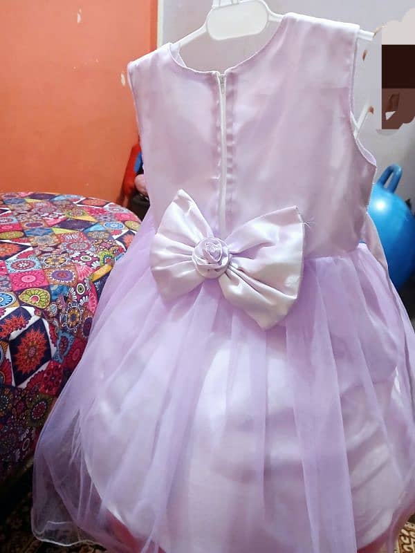 Bow style light purple frock 2