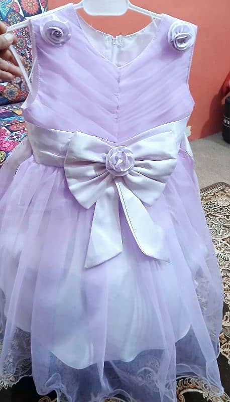 Bow style light purple frock 4