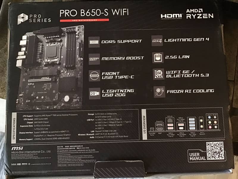 Msi PRO B650-S WIFI full atx motherboard Hikvision 1TB Gen4 NVMe SSD 6