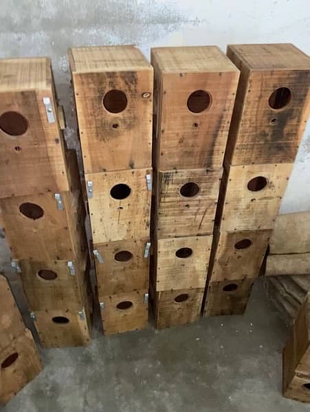 Kikkar cages , finch cages with boxes , pots 2