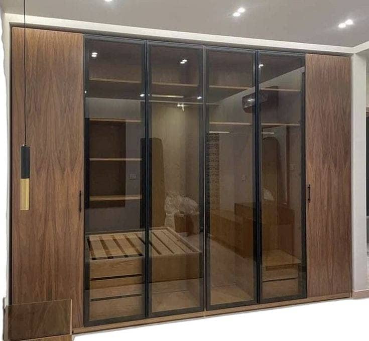 glass door wardrobe/kitchen glass door/glass work/decoration 2