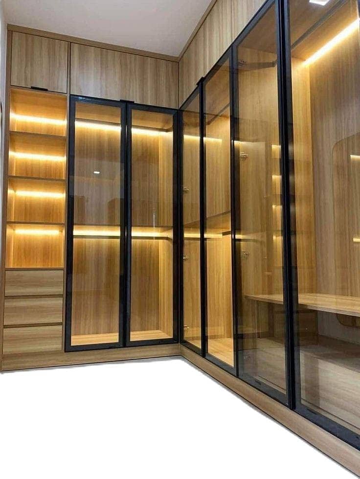 glass door wardrobe/kitchen glass door/glass work/decoration 3