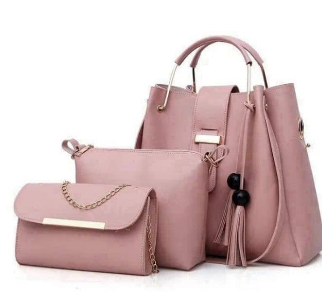 3PCS LADIES HAND BAG SET(0nly contact this 03019736802) 4