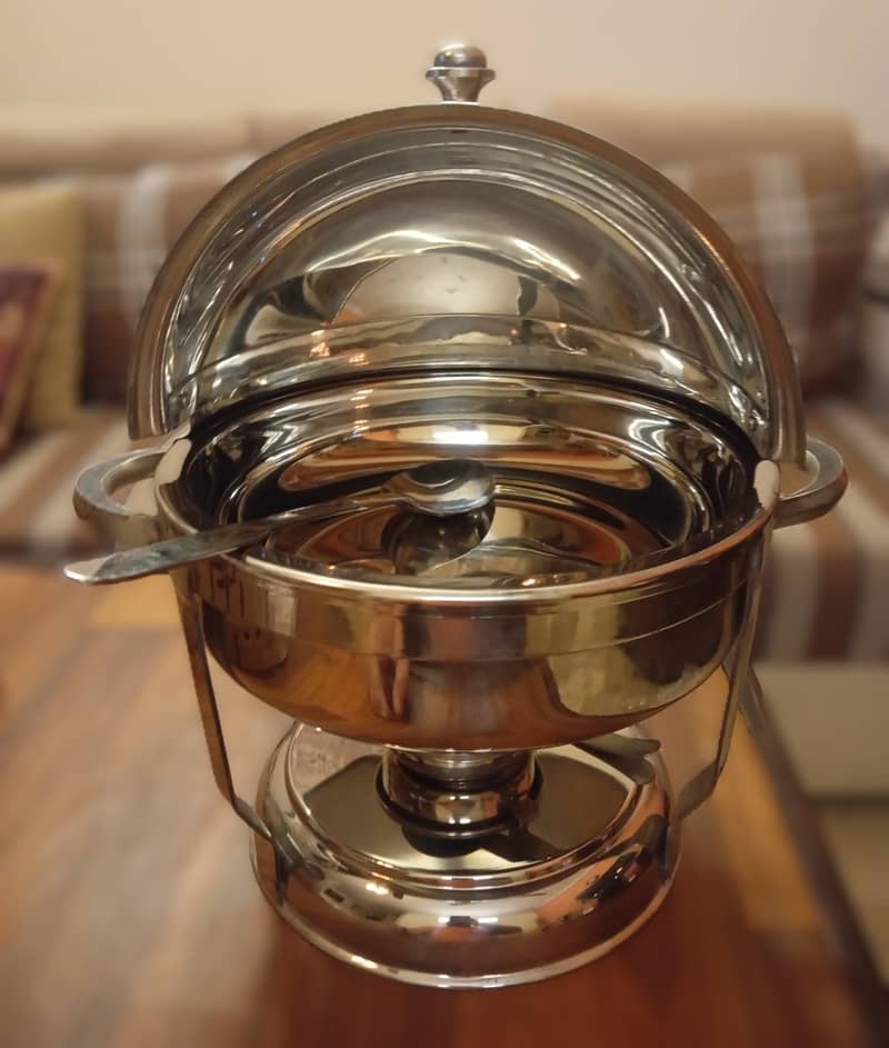 STAINLESS STEEL ROUND ROLL TOP CHAFING DISH 36 cm 11