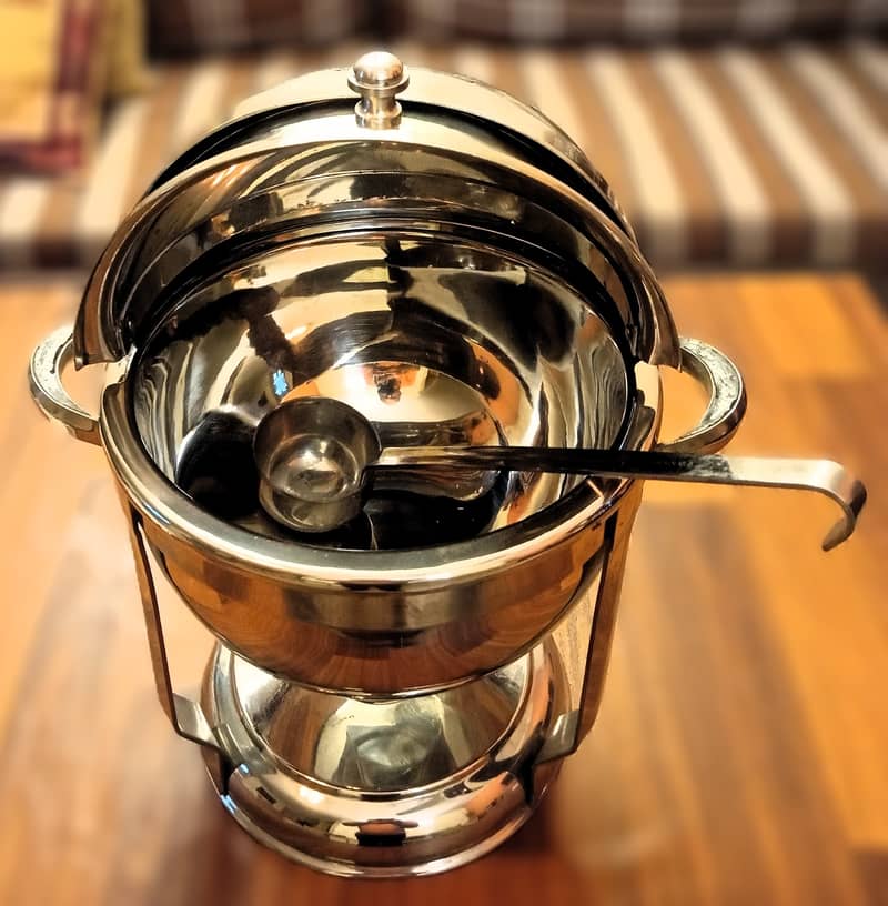 STAINLESS STEEL ROUND ROLL TOP CHAFING DISH 36 cm 16