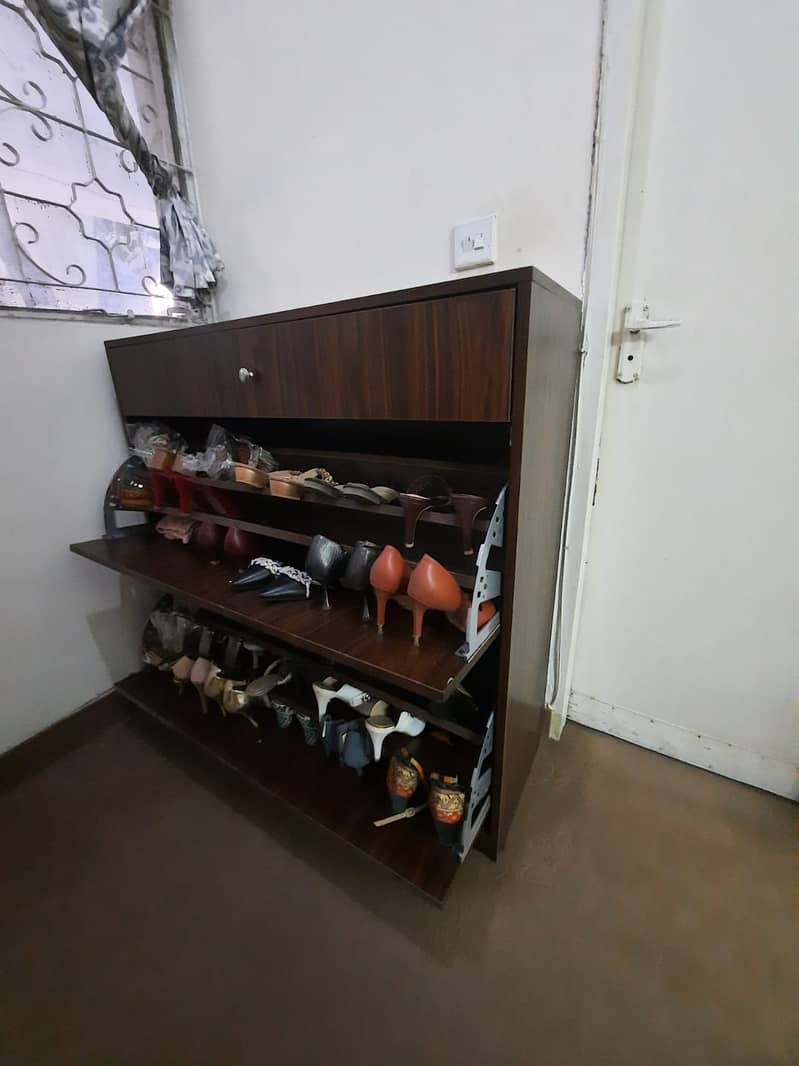 Shoe Rack //  Wooden Cabinet // Revolving Cabinet // Leather Couch 4