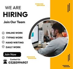 Job for male and female / Hand writing / Daily work / Typing job