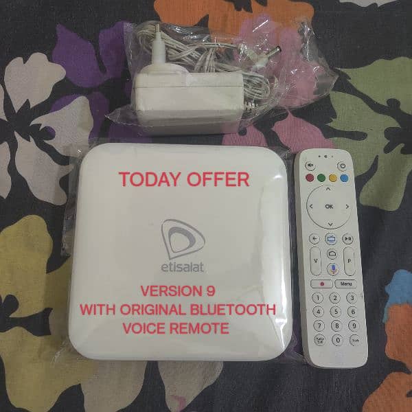 ETISALAT VERSION 9 ORIGINAL VOICE REMOTE SMART TV BOX 0