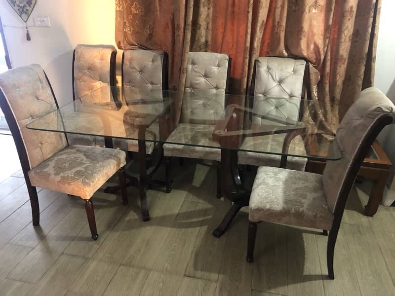 6 seater glass dinning table 2