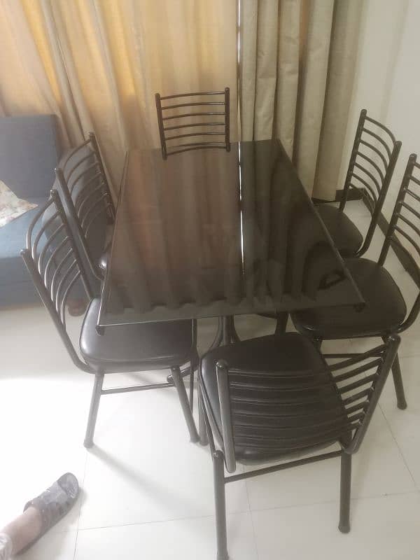 6 seater dining table with 6 chairs 2