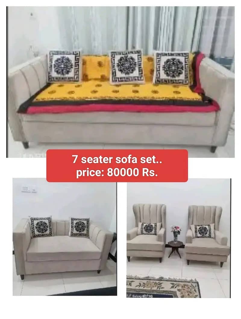 7 seater sofa set | wooden poshish seven seater sofa for sale 1