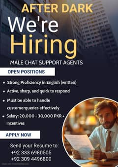 Chat Support Job For Males