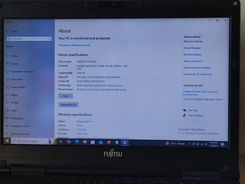 Fujitsu Laptop 4GB RAM + 150 GB SSD Only in 25000 price is negotiable! 3