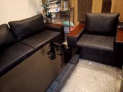 used but in good condition sofa seaters including glass center table.