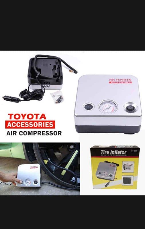 Toyota Double Function 12 Volt Portable Electric Car Air Pump 5