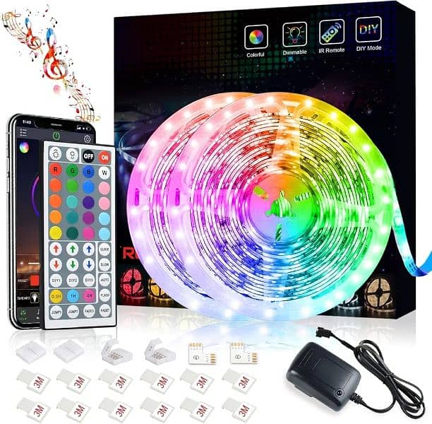 ROMWISH 8M RGB MUSIC SYNC STRIP LIGHTS 0