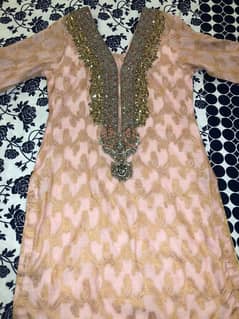 Zari Shirt along with Dabka Work on neck and sleeves