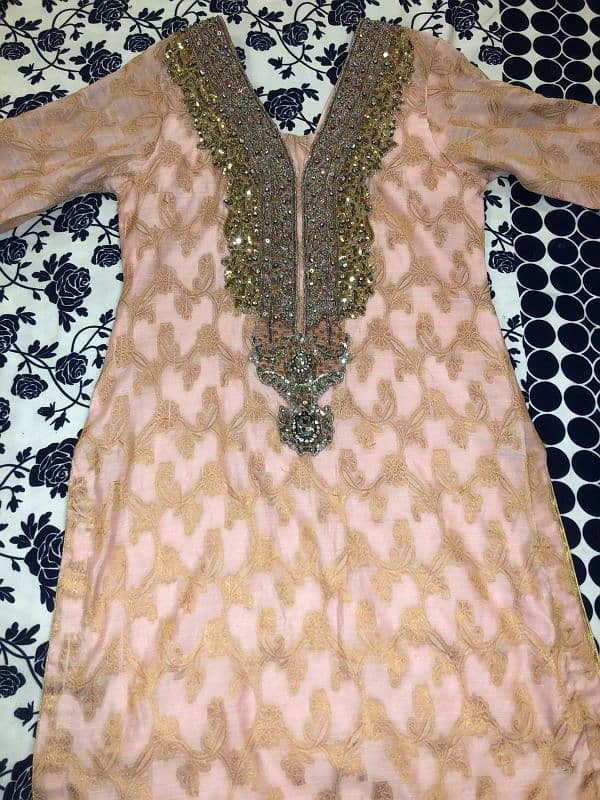 Zari Shirt along with Dabka Work on neck and sleeves 0