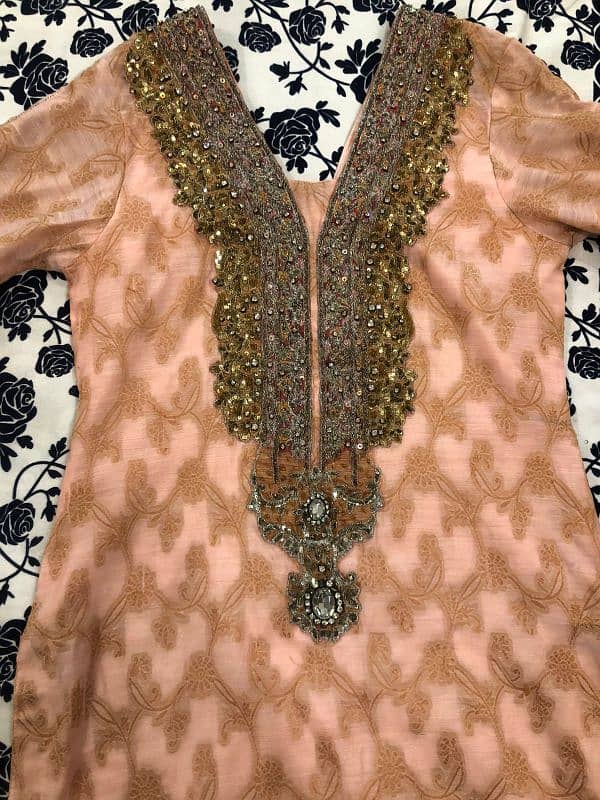 Zari Shirt along with Dabka Work on neck and sleeves 2