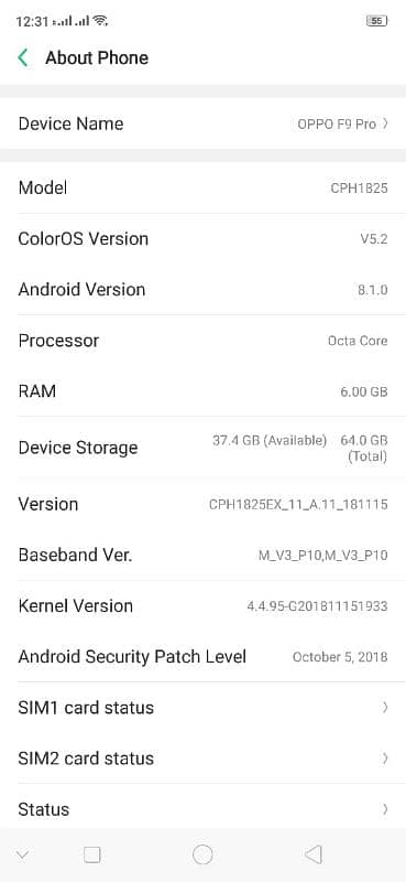 Oppo F9 Pro 6gb/64GB PTA approved 4