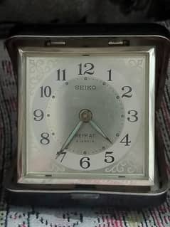 antique Japan Seiko 5 Vintage travel Clock Alarm table clock pocket