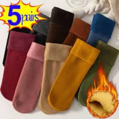 Warm winter Girls  Ladies velvet socks Multicolour Pack Of 5