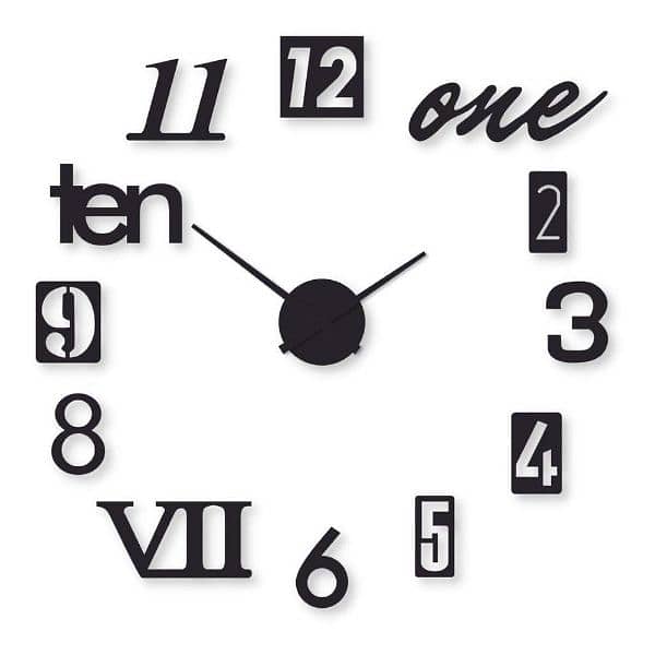 Beautiful Mix Digit Wood Wall Clock 0