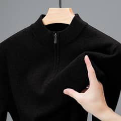 man's nylon half zip sweater - 1 PCs classic plain design