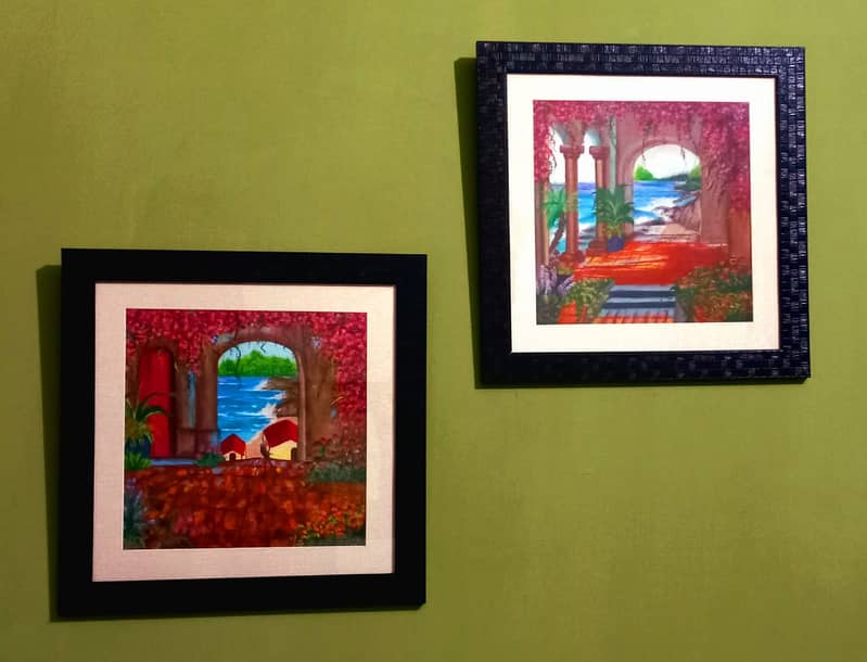 Framed Painting Set of 2 – handcrafted with Acrylic Paints 0