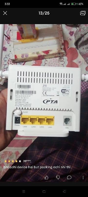 PTCL (ZTE) WIFI ROUTER FOR LONG RANGE BEST 3