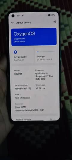 OnePlus 8T 12/256 dual sim pta Approved