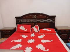 bed set with mattress side tables and Dressing table