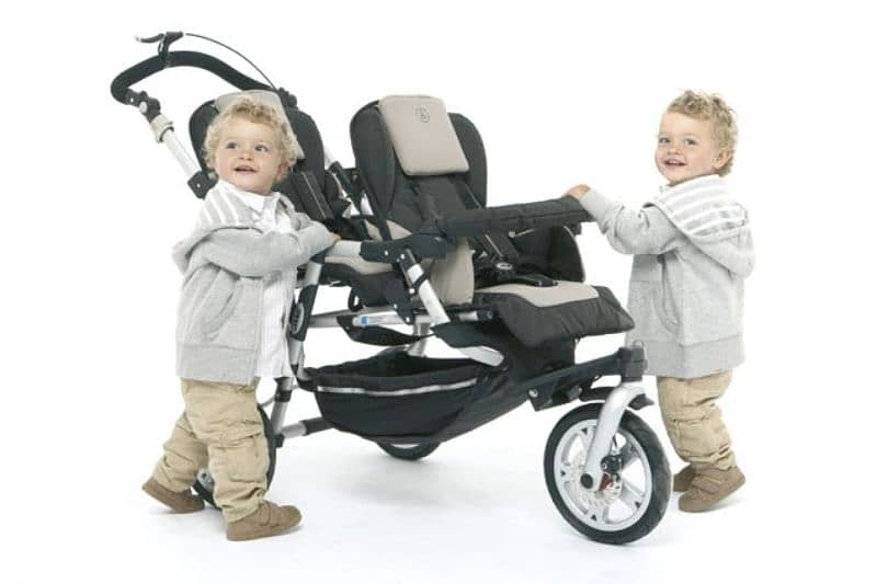 TWIN PRAM BUGGY JANE OFF ROAD SWIVEL DISC BRAKES 7