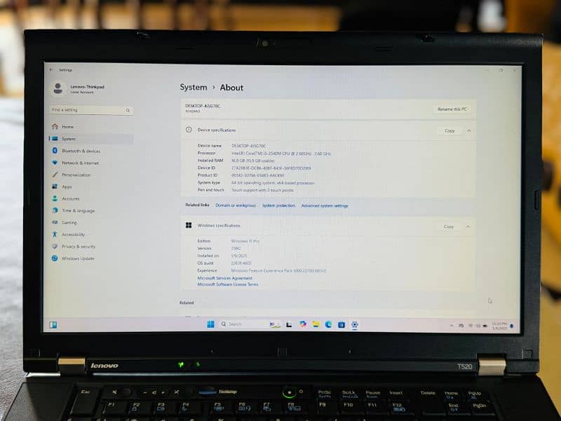 Lenovo ThinkPad T520 - Core i5 | 16GB RAM | WD 250GB SSD | Windows 11 4