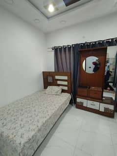 Single Bed without Mattress, Wardrobe, Dressing Table